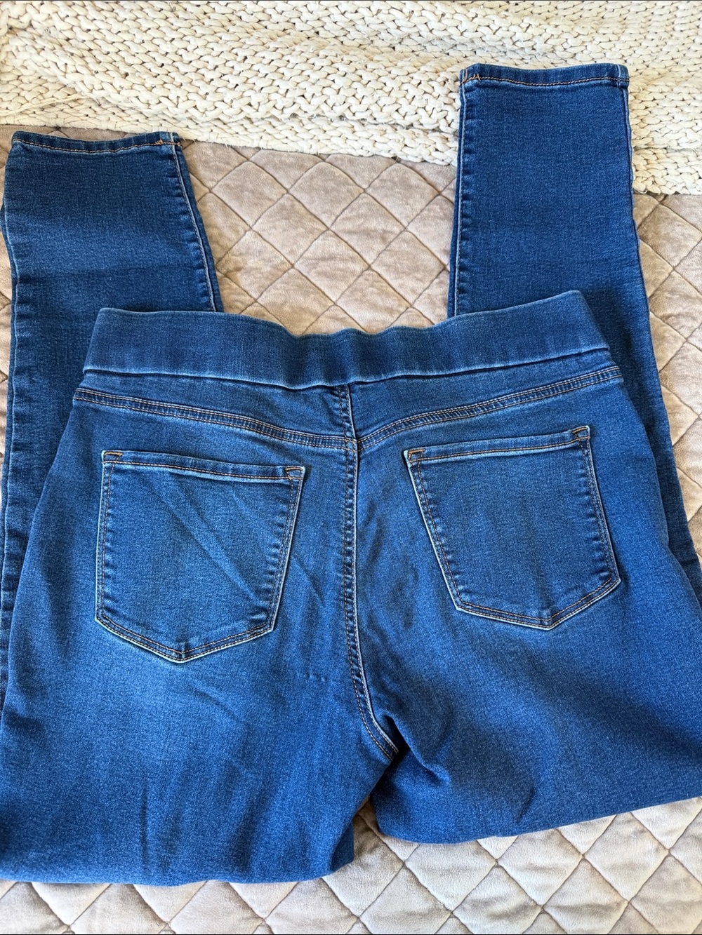 Nine West Dark Heidi pull on Blue Stretch Skinny Jeggings size 14 - Picture 3 of 4
